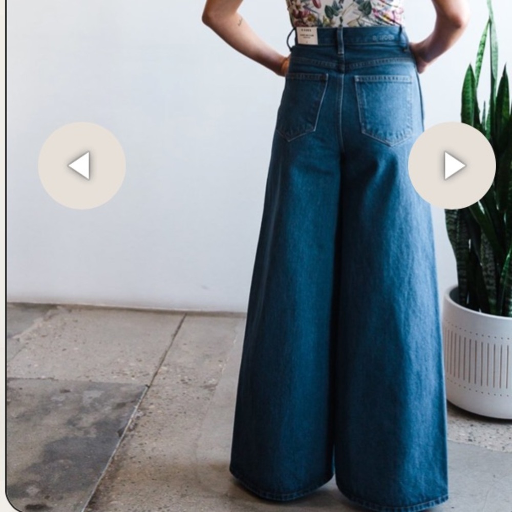 NWT B SIDES Blue Wide Leg Jeans Claude Lasso Barrel 26